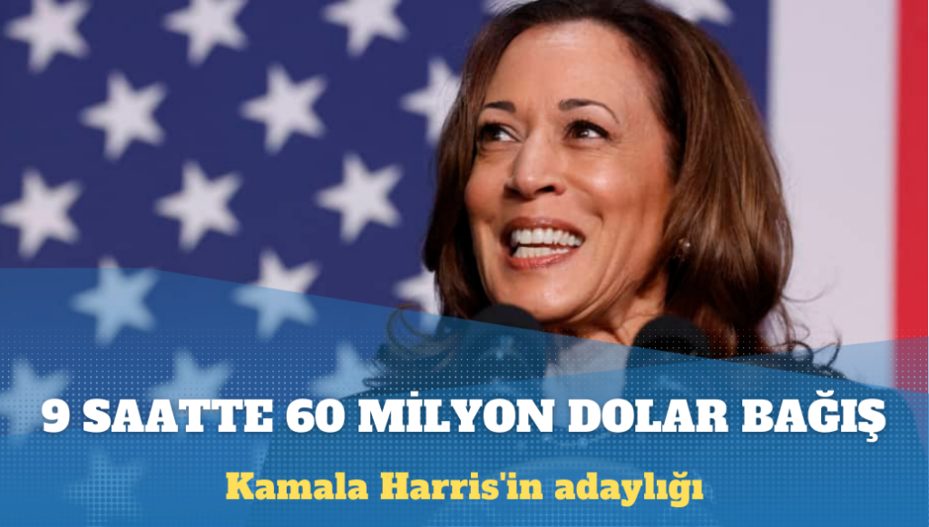 Kamala Harris’e dokuz saatte 60 milyon dolar bağış