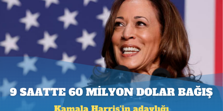 Kamala Harris’e dokuz saatte 60 milyon dolar bağış