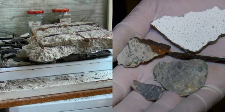 Tavan betonu döküldü midye kabukları ortaya çıktı