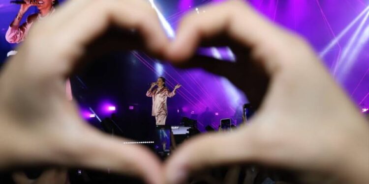 Van'da şarkıcı Bengü'nün "Ne mutlu Türk'üm diyene" sloganına tepki gösterildi, sahneye pet şişe fırlatıldı