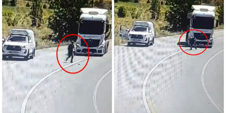 Yolun Ortasındaki Yaralı Serçeyi Kurtarmak İstedi, Kamyon Çarptı