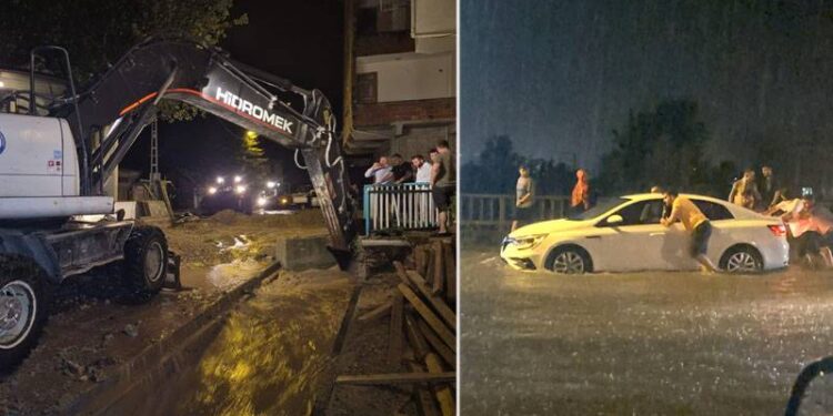 Ev ve iş yerlerini su bastı, Karadeniz Sahil Yolu göle döndü