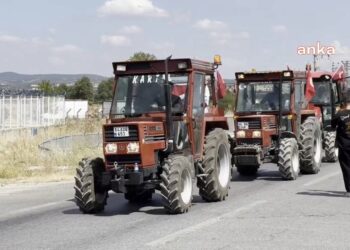 Mazot alamayan çiftçinin Uşak’taki traktörlü eylemi, mazotları bitince kısa sürdü