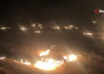 Sivas'ta Anız Yangını: Küreğini Kapan Yangına Koştu