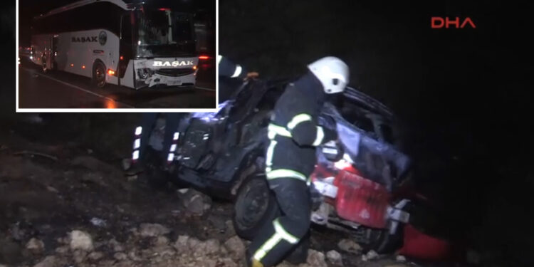 Tokat’ta yolcu otobüsü ile otomobil çarpıştı: 2 ölü, 3 yaralı