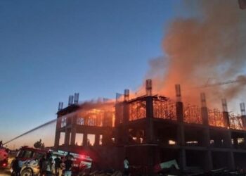 Tamamlanmayan hastanede 2’nci yangın çıktı