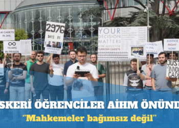 Askeri öğrenciler tutuklu arkadaşları için eylem yaptı