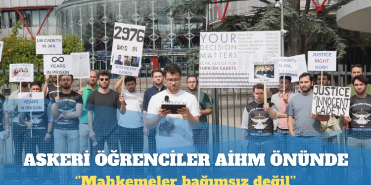 Askeri öğrenciler tutuklu arkadaşları için eylem yaptı