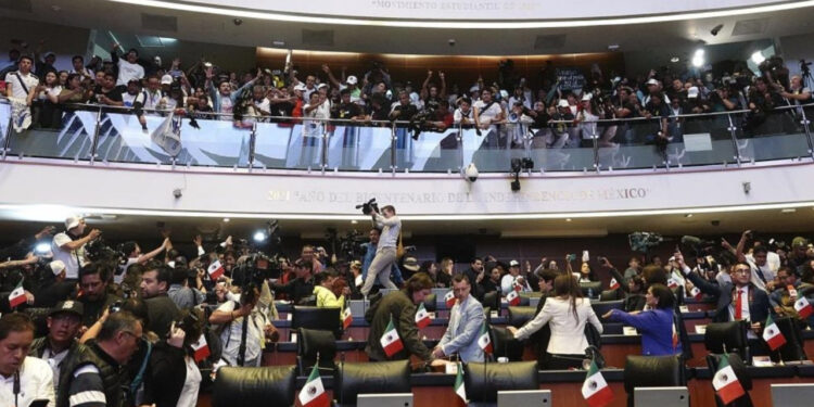 Meksika'da Halk Senatoyu Bastı!