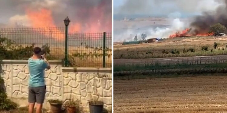 Tekirdağ'da Otluk Alanda Yangın Paniği