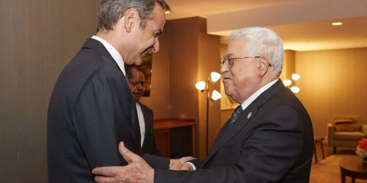 Yunanistan Başbakanı Miçotakis ile Filistin Devlet Başkanı Abbas Arasında Dikkat Çeken Görüşme