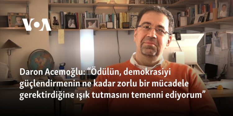 Acemoğlu: “Ödülün, demokrasiyi güçlendirmenin ne kadar zorlu bir mücadele gerektirdiğine ışık tutmasını temenni ediyorum”