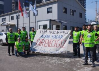 Hakları gasp edilen inşaat işçilerinden eylem