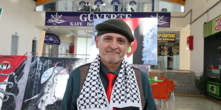 Kahramanmaraş'ta Filistin Temalı Resimler Sergilendi