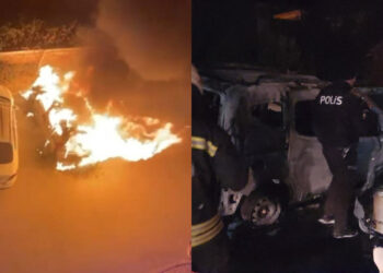 Polis Memurunun Aracını Evinin Önünde Kundakladı!