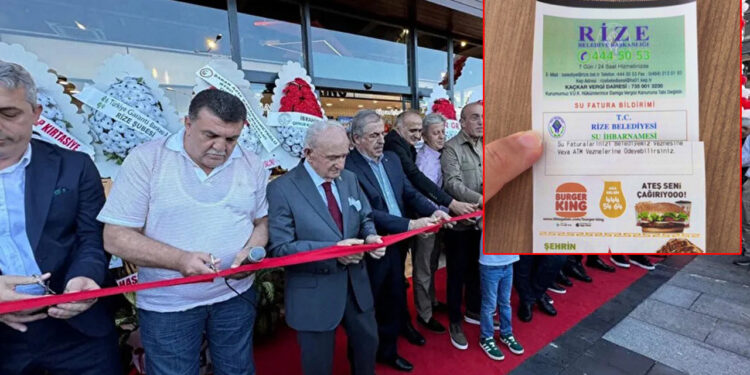 Rize'de Bir 'Burger King' Skandalı Daha! Açılışını da Yapmışlar, Faturada Reklamını da...
