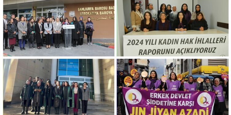 Kadınlar erkek-devlet şiddetine karşı alanlarda