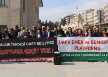 Riha’da kayyım protestosu