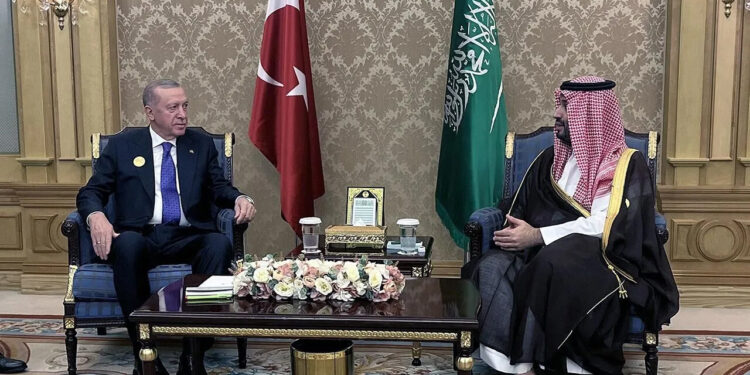 Cumhurbaşkanı Erdoğan, Suudi Arabistan Veliaht Prensi Selman ile Bir Araya Geldi