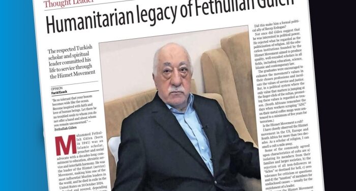 Dünyaca ünlü ilahiyat profesörü Esack ”Gülen’in İnsani Mirası”nı yazdı