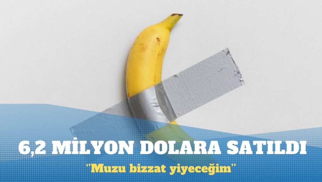 Duvara bantlanmış muz 6,2 milyon dolara satıldı