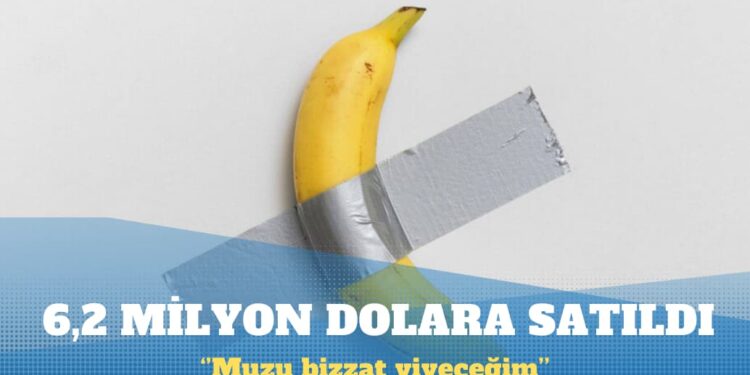 Duvara bantlanmış muz 6,2 milyon dolara satıldı
