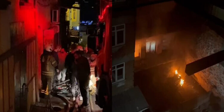 Fatih'te Ayakkabı Atölyesinde Yangın: Alevler Tüm Binayı Sardı