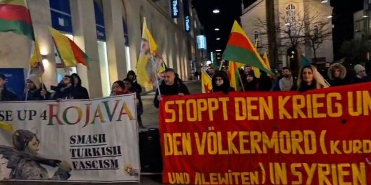 Avrupa’da Rojava’ya yönelik saldırılar protesto edildi