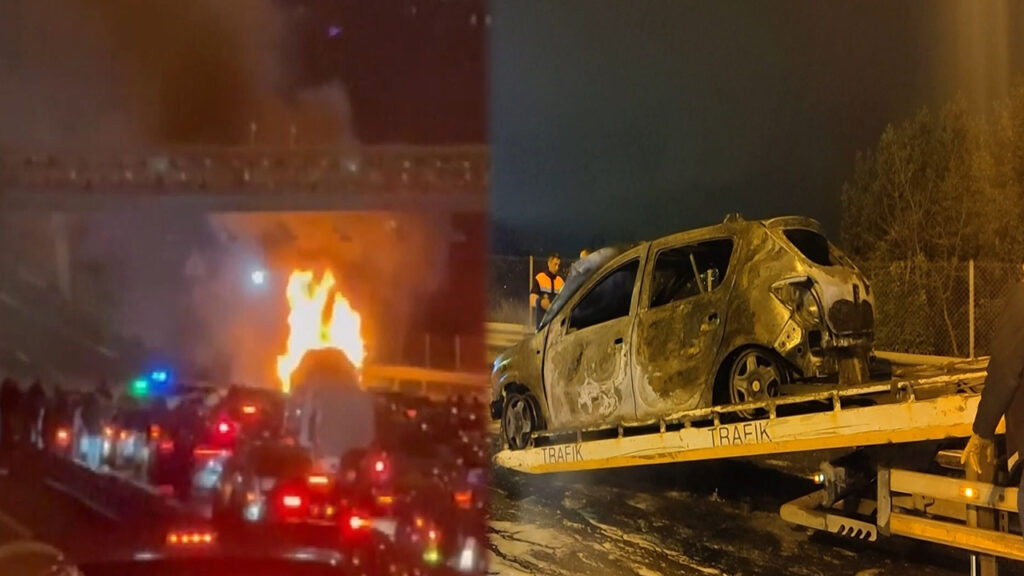 15 Temmuz Şehitler Köprüsü'nde Yangın! Trafik Felç Oldu