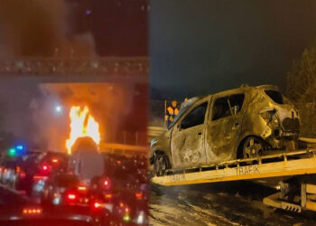 15 Temmuz Şehitler Köprüsü'nde Yangın! Trafik Felç Oldu