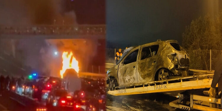 15 Temmuz Şehitler Köprüsü'nde Yangın! Trafik Felç Oldu