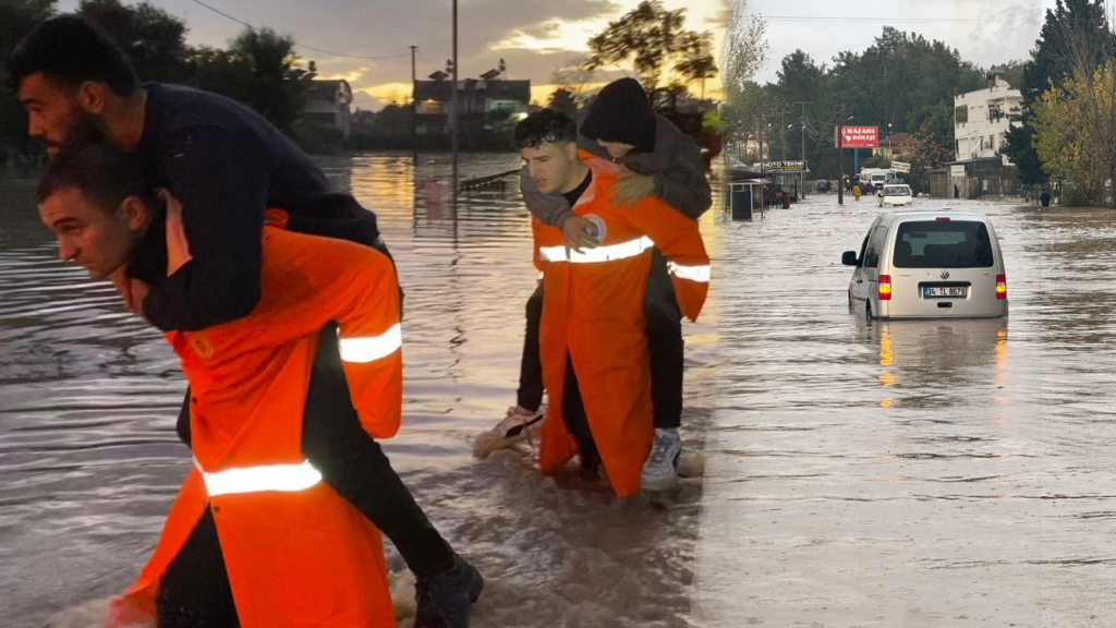 Antalya'da Sel Hayatı Olumsuz Etkiledi: 236 Kişi Mahsur Kaldı