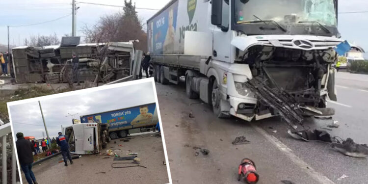 Balıkesir’de öğrenci servisi ile TIR çarpıştı: 8’i ağır, 29 yaralı
