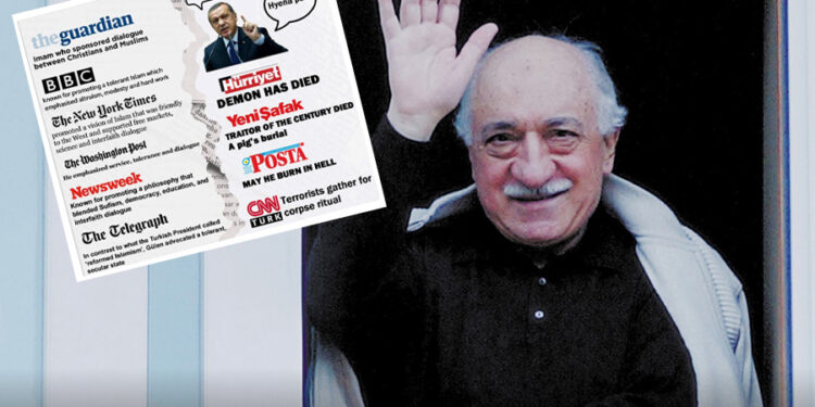 İnsan Hakları Kuruluşu SCF, Fethullah Gülen’in vefatı sonrası Türk medyasının nefret dilini raporlaştırdı