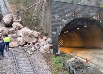 Karabük'te Heyelan! Demiryolu Ulaşıma Kapandı