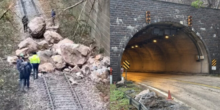 Karabük'te Heyelan! Demiryolu Ulaşıma Kapandı