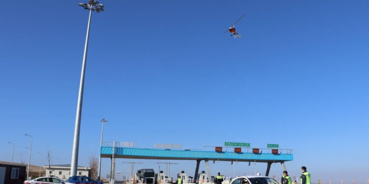 Kırşehir Trafiğinde Helikopter Destekli Denetim