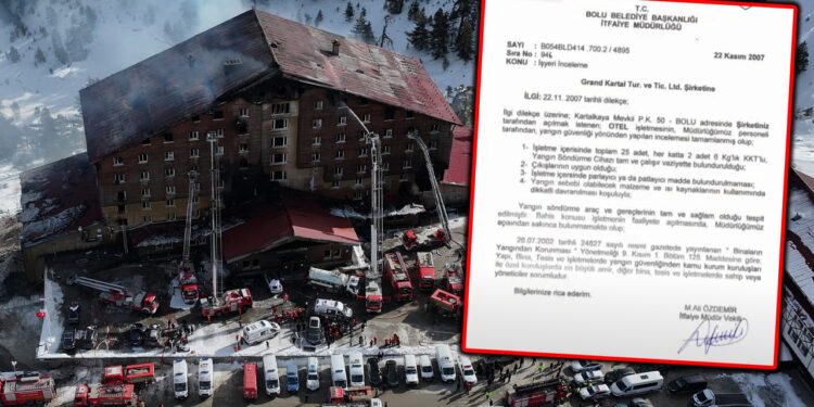 Bolu'daki Faciada Grand Kartal Otel'in 18 Yıl Önceki İtfaiye Raporu Ortaya Çıktı! 'Dikkatli Davranılması Koşuluyla...'