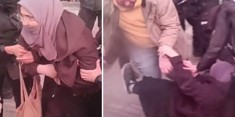 Furkan Vakfı gönüllüleri yaka paça gözaltına alındı: Polis, başörtülü kadınları tekmeleyip yerde sürükledi