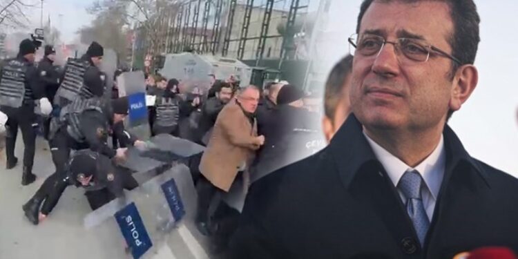 İmamoğlu'nun ifadesi bitti, adliye önünde arbede çıktı