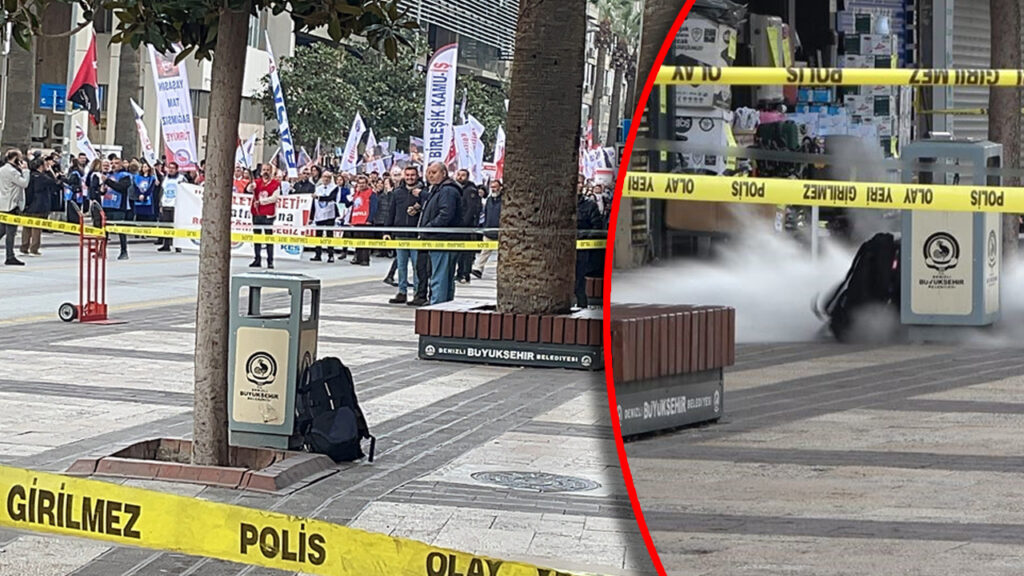 İş Bırakan Öğretmenler Yürüdüğü Sırada... Eylem Güzergahındaki CHP Binası Önünde Bomba Paniği