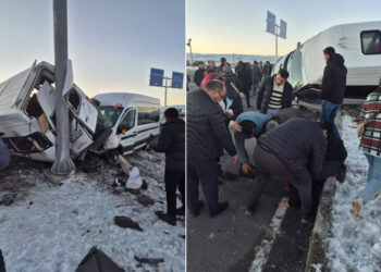 Kars’ta iki minibüs çarpıştı: 27 yaralı