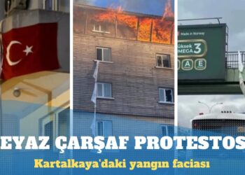 Kartalkaya’daki yangın faciasına tepkilerini göstermek için ‘Beyaz çarşaf protestosu’ başlattılar