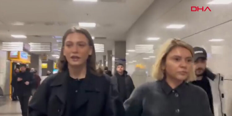 Oyuncu Serenay Sarıkaya ifade vermek için adliyeye geldi