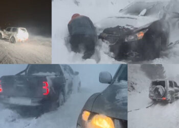 Sahara Geçidi'nde Yoğun Kar ve Tipi: Çok Sayıda Araç Yolda Kaldı