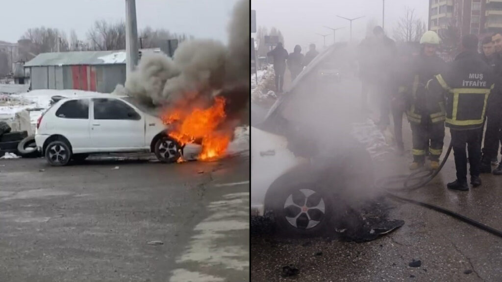 Seyir Halindeki Otomobil Alev Topuna Döndü: Sürücü Canını Zor Kurtardı