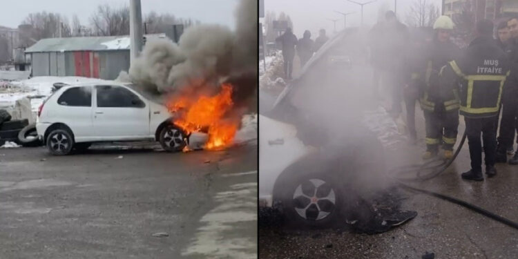Seyir Halindeki Otomobil Alev Topuna Döndü: Sürücü Canını Zor Kurtardı