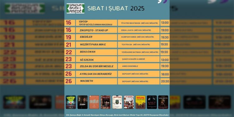 Amed Şehir Tiyatrosu'nun Şubat programı