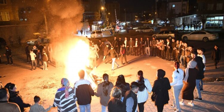‘Bijî Serok Apo’ sloganıyla Newroz kutlaması