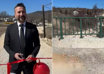 AKP’li Belediye Başkanı kalabalığın tepkisinden rahatsız oldu; köprüyü tek başına açtı